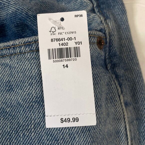 Old Navy High Rise Slouchy Straight Crop Jeans Womens 14 Nessa Frayed Hem NWT - Picture 11 of 16